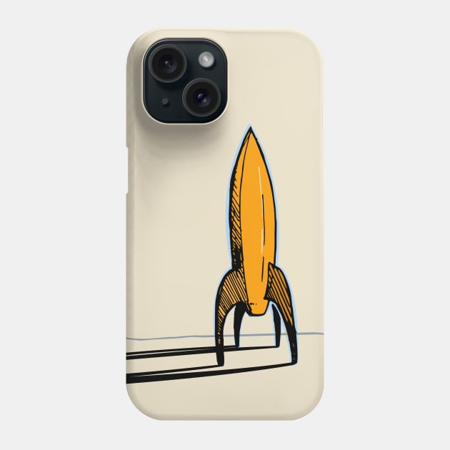 Space Rocket Moon Landing Phone Case by callingtomorrow