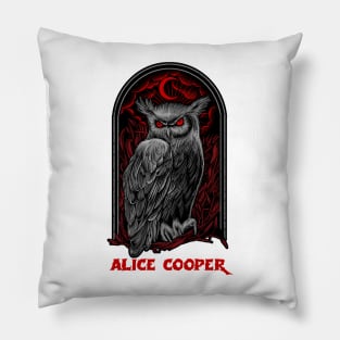 The Moon Owl Alice Cooper Pillow