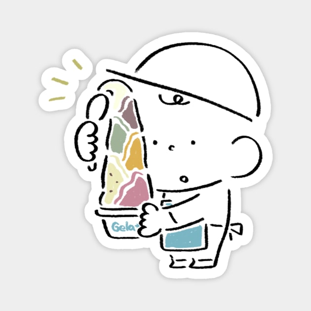 Gelato Day Magnet by Maki Nakada