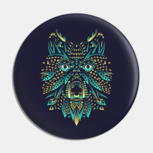 Abstract Wolf Pin