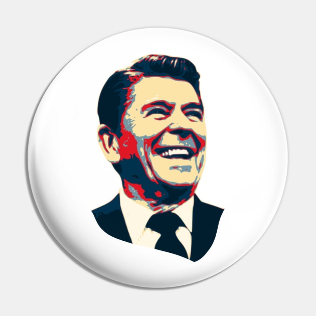 Ronald Reagan Happy Pop Art Pin by Nerd_art