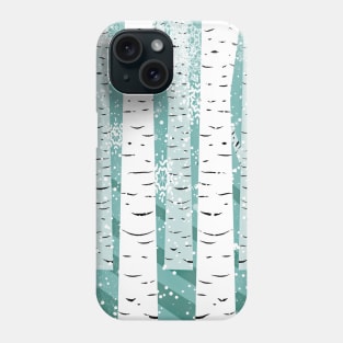 Frosted birch forest Phone Case