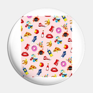 Sticker Colorful of retro pattern Pin