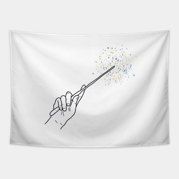 Wand in Hand Tapestry by maddie55meadows