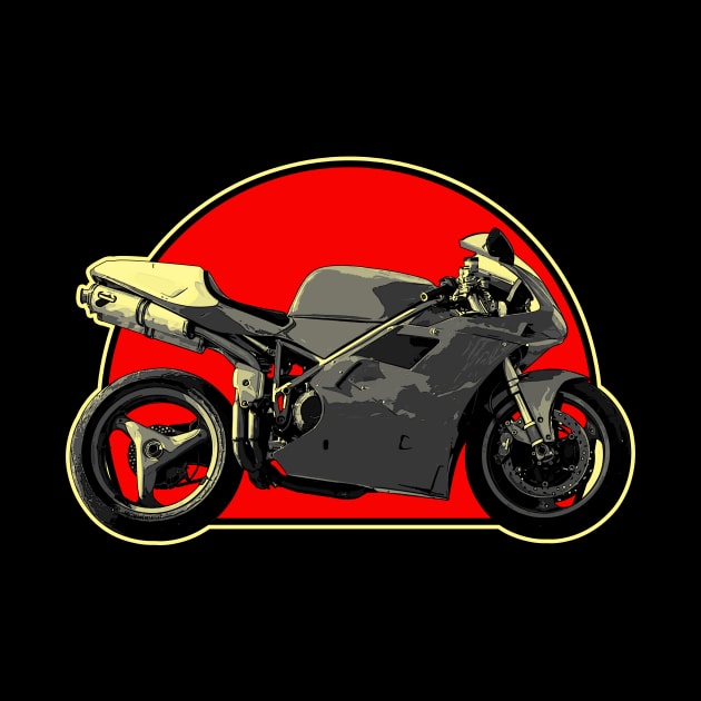 1994 Ducati 916 Retro Red Circle Motorcycle by Skye Bahringer