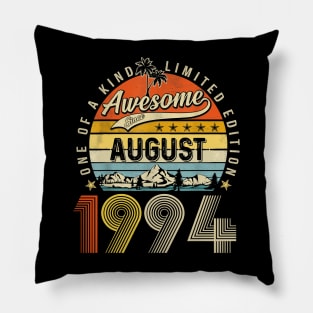 Awesome Since August 1994 Vintage 29th Birthday Pillow