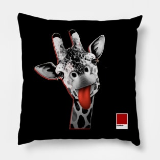 GIRAFFE RED - white full  by COLORBLIND WorldView Pillow