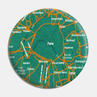 Paris green map Pin