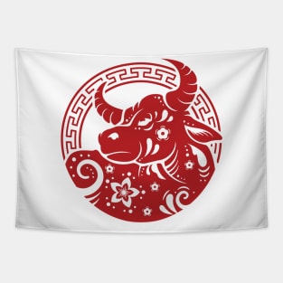 Happy Chinese New Year Ox 2021 Tapestry