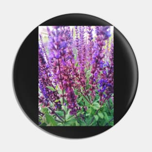 Tall Purple Flowers Pin