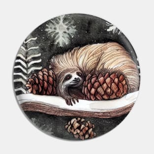 Lazy Christmas, sloth Pin