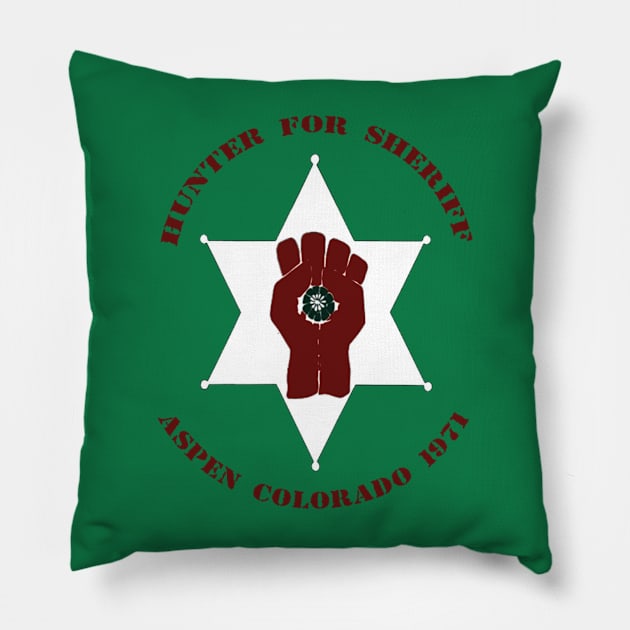 Hunter For Sheriff - Small Pillow by timtopping