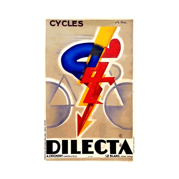 Cycles Dilecta - Vintage French  Advertising Poster Design by Naves