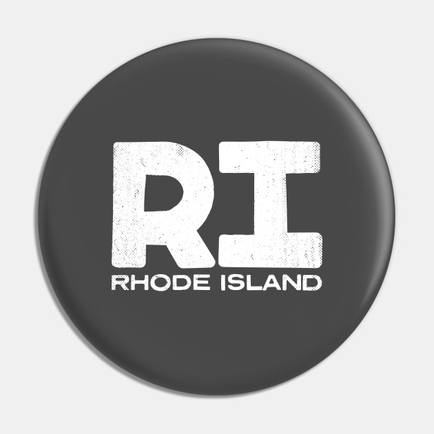 RI Rhode Island Vintage State Typography Pin by Commykaze