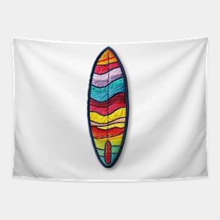 Embroidered Surfboard Patch Design Tapestry