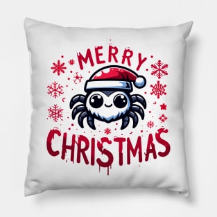 Cute christmas jumping spider Pillow