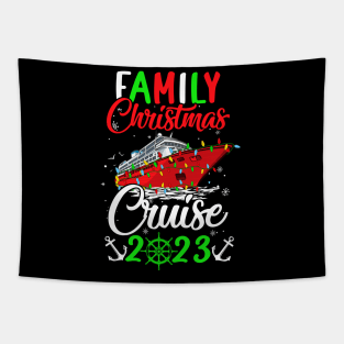 Family Christmas Cruise 2023 Squad Xmas Funny Cruising Lover Tapestry