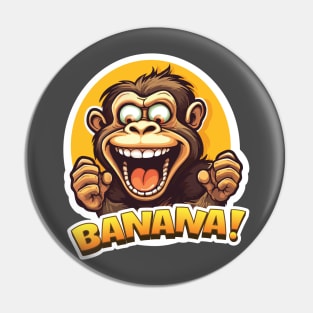 Crazy Monkey Shouting Banana! Pin