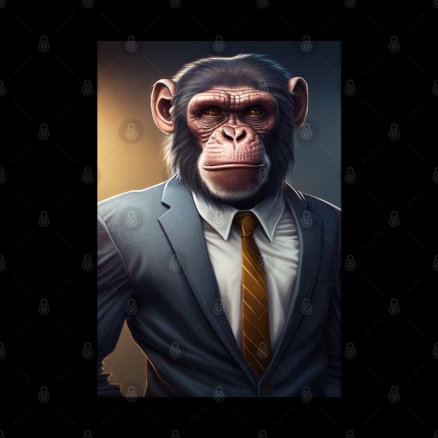 Adorable Monkey In A Suit - Fierce Chimpanzee Animal Print Art For Fashion Lovers by Whimsical Animals