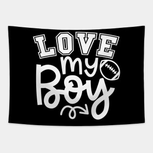 Love My Boy Football Mom Cute Tapestry