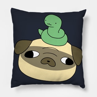 Pug Face and Snake Pillow