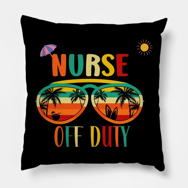 Nurse Off Duty- Summers retro vintage Sunglasses Pillow by Perfect Spot