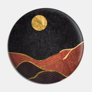 Gold landscape with moon #2 Pin