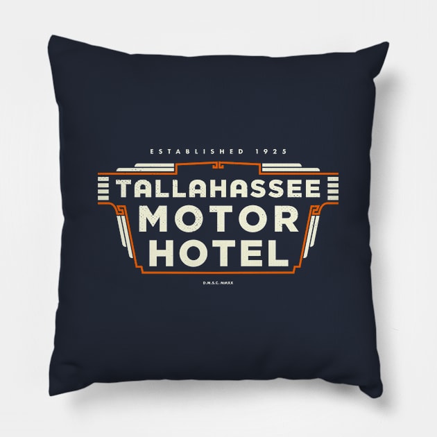 Tallahassee Florida - Motor Hotel Pillow by DMSC