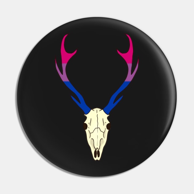Bisexual Pride Deer Skull Pin by whizz0