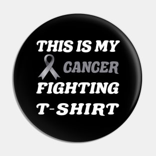 Brain Cancer grey Ribbon Fighting Pin