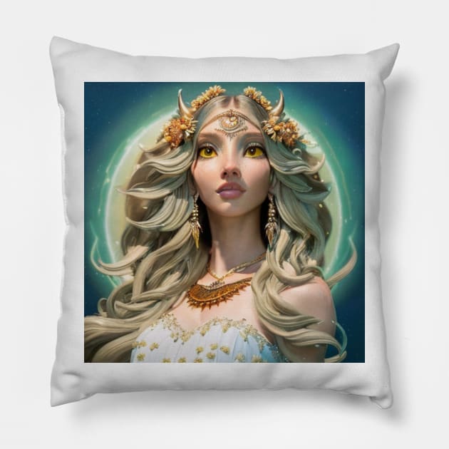 Photorealistic Owl Goddess Pillow by Zachariya420