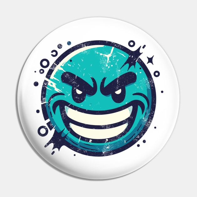 Cartoon Smiling Face Pin by Vehicles-Art