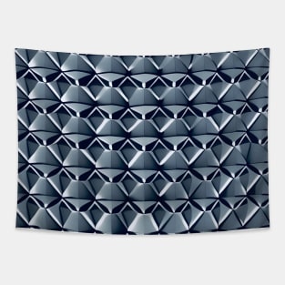 3D Geometric Polygon (Cold Blue) Tapestry