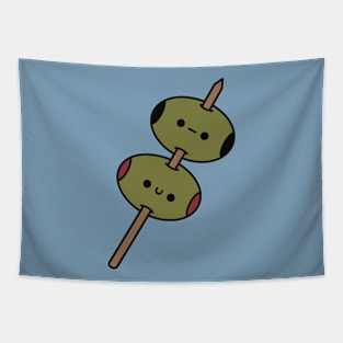 Cute Olives On Skewer - Kawaii Olives Tapestry