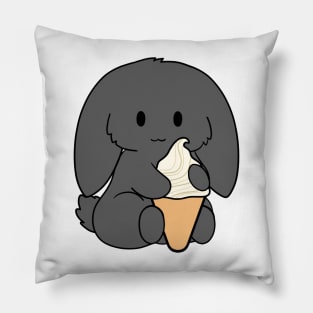 Black Bunny Ice Cream Pillow