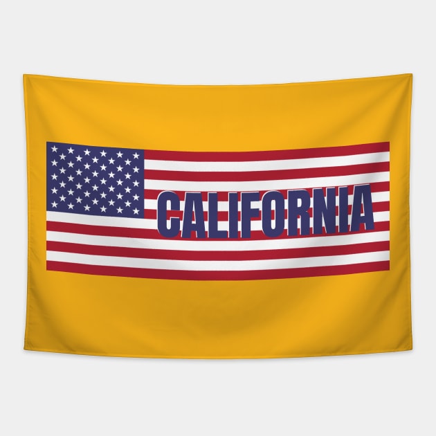 California State in American Flag Tapestry by aybe7elf