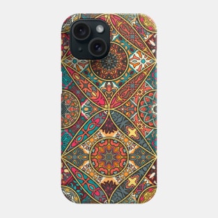 Vintage patchwork with floral mandala elements Phone Case
