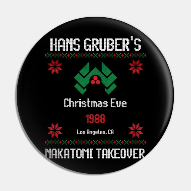 Hans Gruber's Christmas Eve 1988 Nakatomi Takeover Pin by BodinStreet