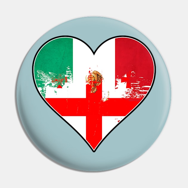 Mexican and Georgian Heart Mix Heritage Flag Pin by Just Rep It!!