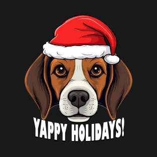 Beagle Christmas Gift Yappy Holidays Santa Dog T-Shirt