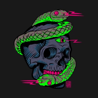 Infinite Snake Skull Neon T-Shirt