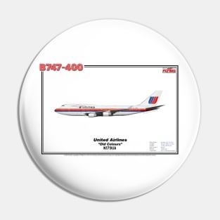 Boeing B747-400 - United Airlines "Old Colours" (Art Print) Pin