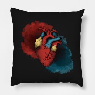 Watercolor Heart Pillow