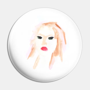 Women portrait, girl face. Watercolor, art decoration, sketch. Illustration hand drawn modern painting Pin