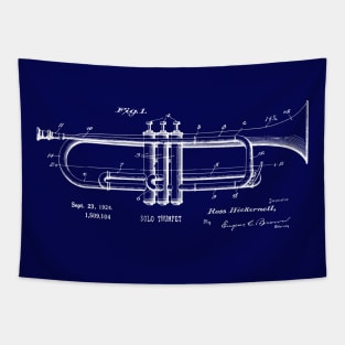 Jazz Solo Trumpet Patent Blueprint 1924 Tapestry