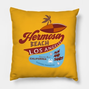 Hermosa Beach Vintage Pillow