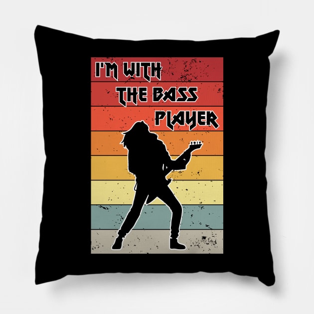 I'm With The Bass Player - music lover Pillow by MAELHADY designs