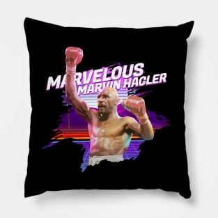 marvin hagler retrowave Pillow