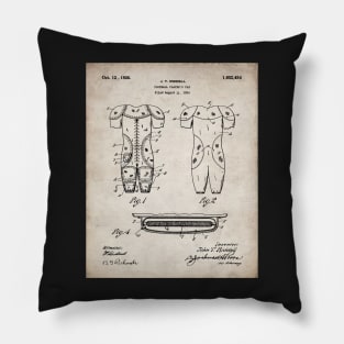 Football Pads Patent - Football Player Coach Team Art - Antique Pillow