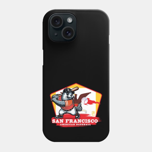 USA - American BASEBALL - San Francisco - Baseball mascot - San Francisco baseball Phone Case by ArtProjectShop